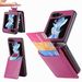 Applicable to Samsung Z Flip6 mobile phone case, lychee pattern ring, flip4 card holder, ZFlip5 wallet case._voghion.com