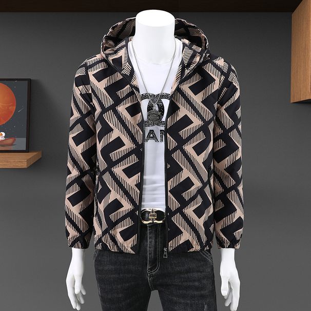 Men's clothing station men's jacket slim fit trendy brand jacket jacket new autumn windbreaker trendy all-match hooded top clothes_voghion.com