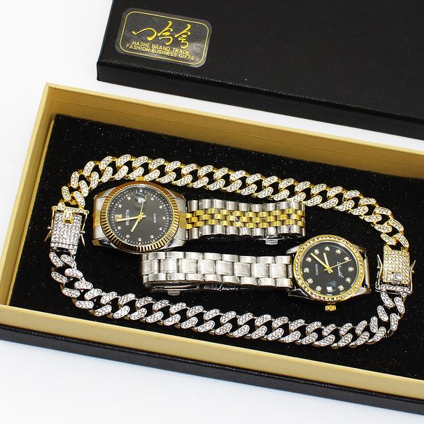 Reloj de pareja para mujer, reloj de pulsera para hombre, reloj de pulsera para mujer, caja con pulsera de diamantes_voghion.com