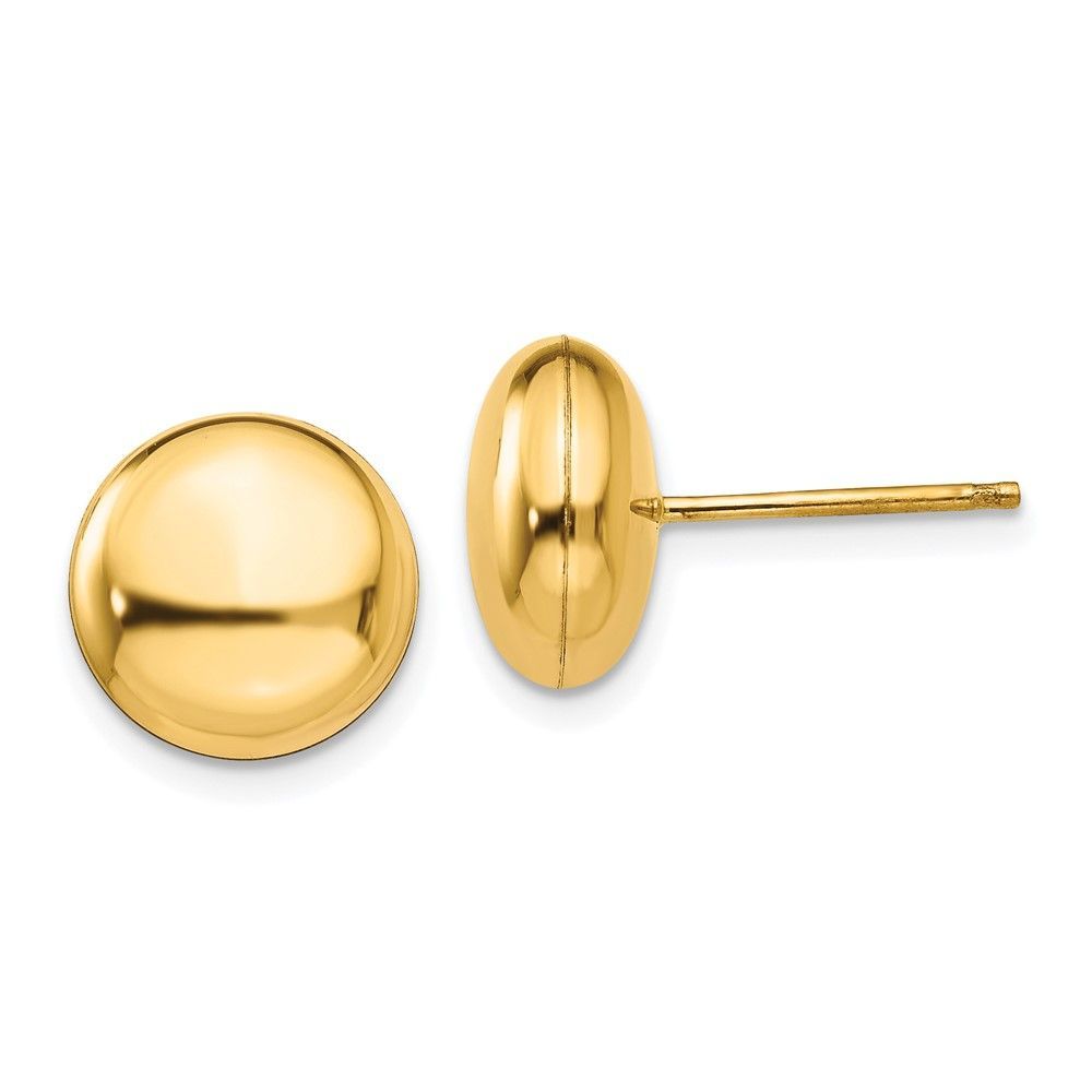 14k Polished 10.5mm Button Post Earrings_voghion.com