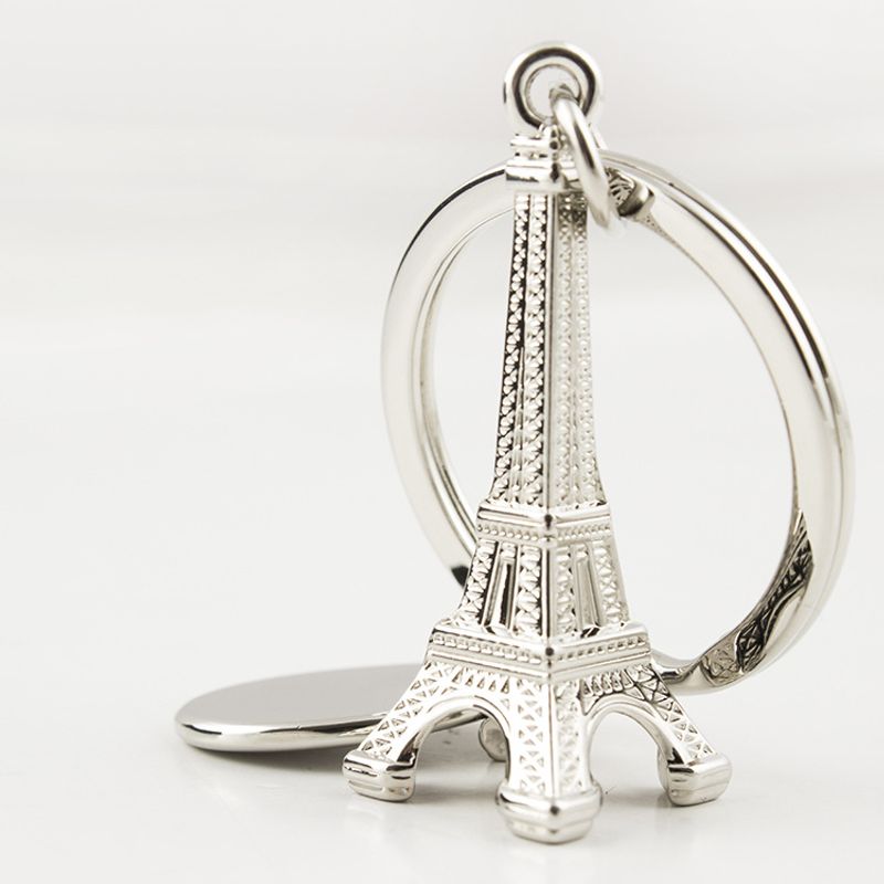 Unisex Personalized creative tourism souvenirs Paris style jewelry Paris Tower key chain lettering_voghion.com