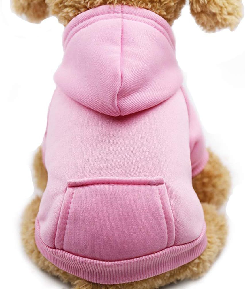 Jecikelon Felpe con cappuccio invernali per cani con tasche Vestiti caldi per cani per cani di piccola taglia Cappotto per chihuahua Abbigliamento per cuccioli e gatti (piccolo, caffè)_voghion.com
