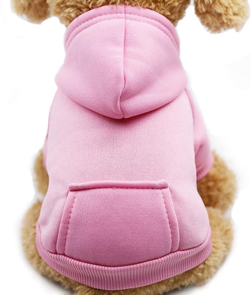 Jecikelon Winter Dog Hoodie Sweatshirts With Pockets Warm Dog Clothes For Small Dogs Chihuahua Coat Clothing Puppy Cat Custume (Small, Coffee)_voghion.com