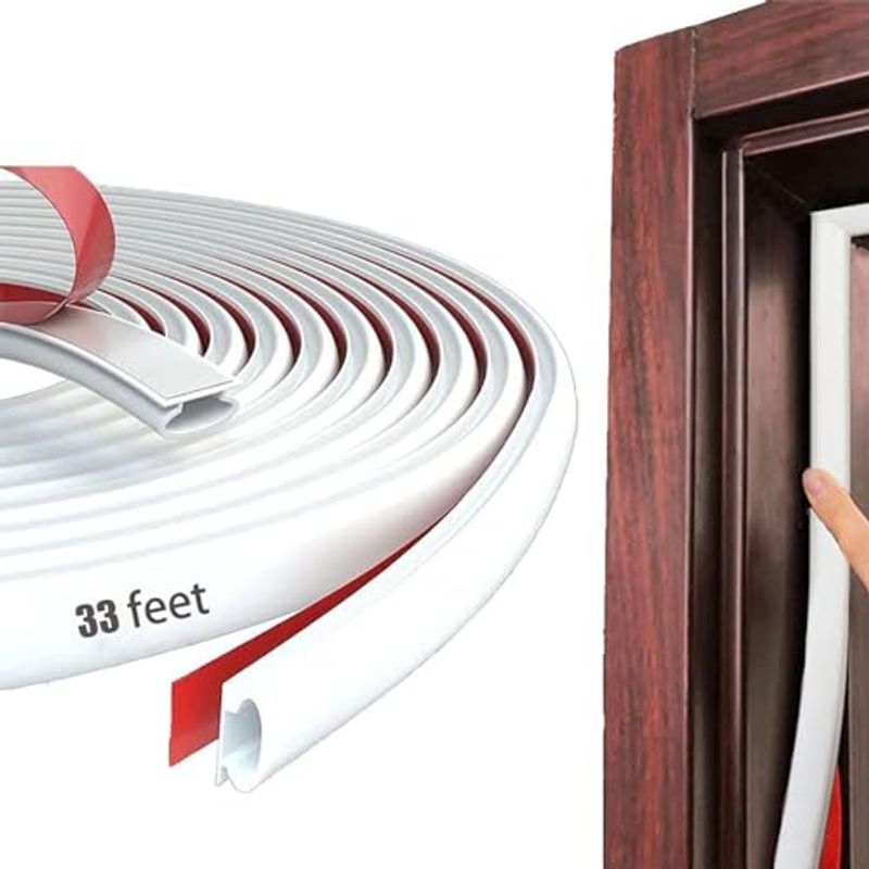 D-Shaped Rubber Weather Seal - Self-Adhesive Window Strip (23mm)_voghion.com