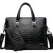 Set di borse da uomo, moda business, modello coccodrillo, borsa a mano, borsa regalo per computer, documento ufficiale, borsa diagonale monospalla da uomo_voghion.com