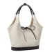 Niche Black And White Patchwork Canvas Tote Large Capacity Versatile Commuter Handbag Shoulder Bag For Women_voghion.com