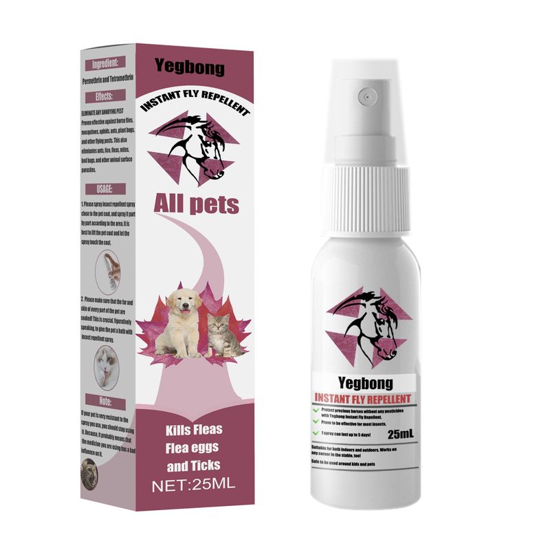 Kæledyrsinsektafviser, kløespray til katte og hunde til fjernelse af lus, flåter, lopper og katte og hunde_voghion.com