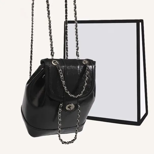 High-Quality Texture Small For Women Versatile New Chain Crossbody Backpack Bucket Bag_voghion.com