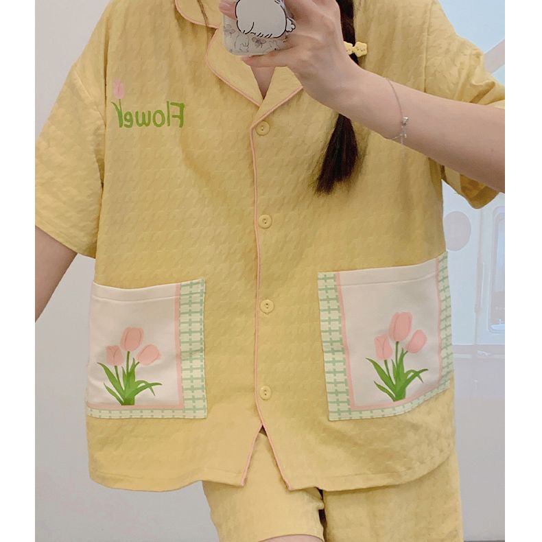 2023 new summer pajamas sweet and comfortable short-sleeved shorts home summer suit_voghion.com