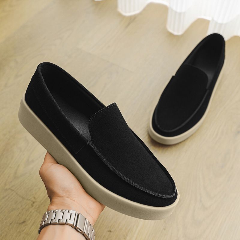 SHLIANG Men's Loafers Soft Suede Slip-on Shoes Man Flats Lightweight Comfortable Driving Shoes For Man Casual Shoes Y0606_voghion.com