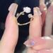 Small Niche Design Camellia For Women, Korean New Butterfly, Light Luxury, Adjustable Design, Open Index Finger Ring_voghion.com