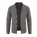 Men’s Trendy Knit Cardigan Jacket - Lightweight Open Front Sweater Coat For Spring & Autumn (Dark Gray, S-XXL)_voghion.com