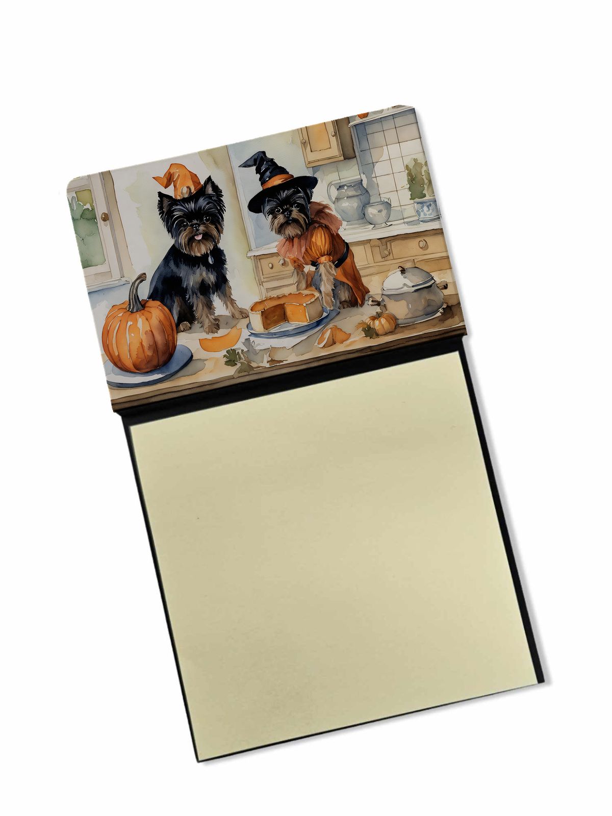 NEW Affenpinscher Fall Kitchen Pumpkins Sticky Note Holder Refillable Dispenser Self-Sticky Note Pads, Memo Pads Blank Desk Accessories_voghion.com