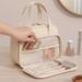 Organizer da viaggio premium per cosmetici, grande borsa per il trucco impermeabile, design ad accesso rapido, scomparti compatibili con la TSA_voghion.com