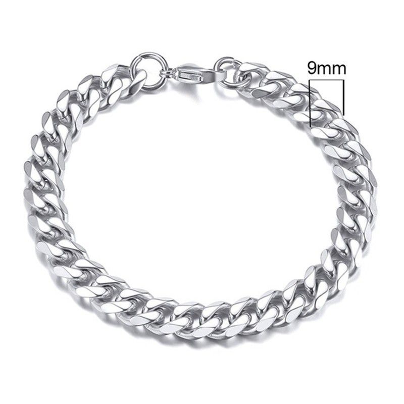 2023 New Trend Simple Creative Hip-Hop Personality Niche Design Chain Cuban Bracelet Couple Jewelry_voghion.com