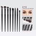 10-Piece Black Eye Makeup Brush Set Professional Eyeshadow Brush Angled Eyeliner Brush Blending Brush Highlighter Brush Kit_voghion.com