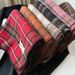 Autumn cashmere plaid for women's winter high-end feeling scarf with triangular edge wrapping and head_voghion.com