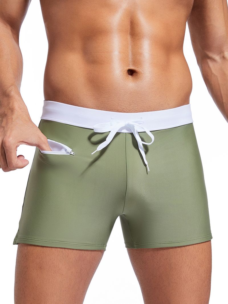 Men's Swim Trunks - Quick-Dry Board Shorts For Hot Springs & Beach Vacation Color Blocking Design Comfortable 4-Inch Inseam​_voghion.com