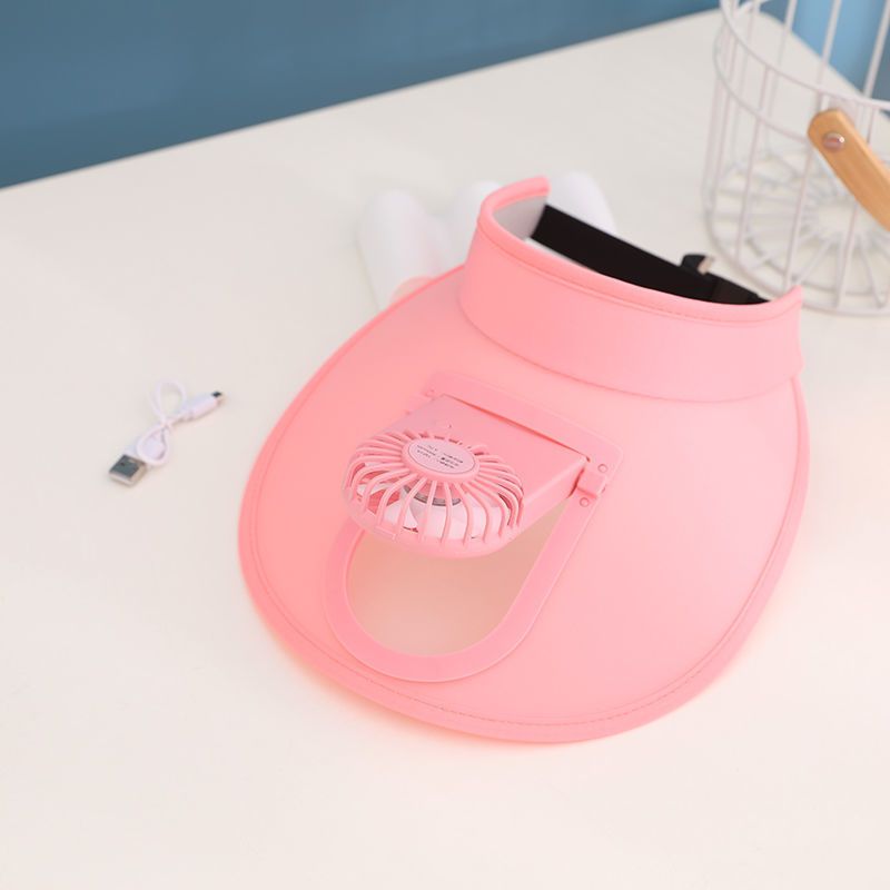 Kids' Cartoon Cooling Sun Hat - USB Rechargeable Open-Top Design With Built-in Fan (UPF50+ UV Protection, Adjustable Headband, For Boys & Girls)​_voghion.com