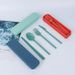 Eco-Friendly Wheat Straw Cutlery Set 4-Piece Portable Utensils Fork Spoon Chopsticks Knife BPA-Free Travel Home Use_voghion.com