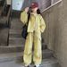 Mädchen Herbstmode Kapuzenpullover-Set, Größe M und älter, Koreanischer Stil, lockeres Oberteil, weite Hose, zweiteiliges Set, trendig_voghion.com