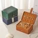 Premium 3-Layer Jewelry Organizer – Travel-Friendly PU Leather Storage Box With Anti-Tarnish Lining, Compact Design For Earrings, Necklaces, Rings_voghion.com