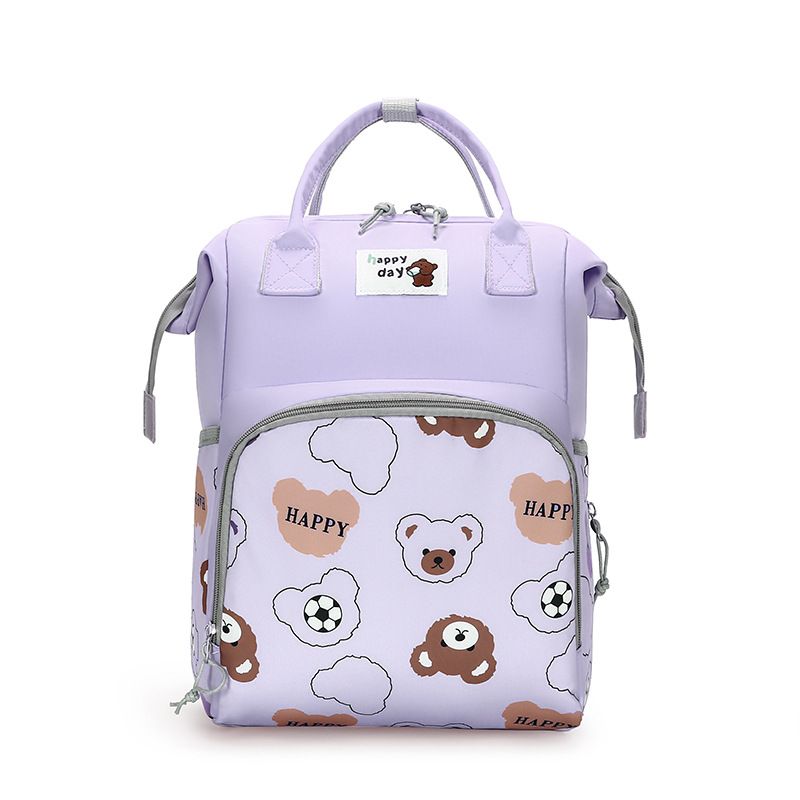 Matinny Spring Trendy Backpack Diaper Bag For Moms – Spacious, Anti-Bacterial & Ergonomic, Cute Animal-Print PU Tote For Baby Essentials_voghion.com