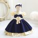 Vêtements pour enfants Nouvelle robe à manches courtes pour filles Petite robe de princesse pour enfants Anniversaire Robe pour bébé d'un an_voghion.com