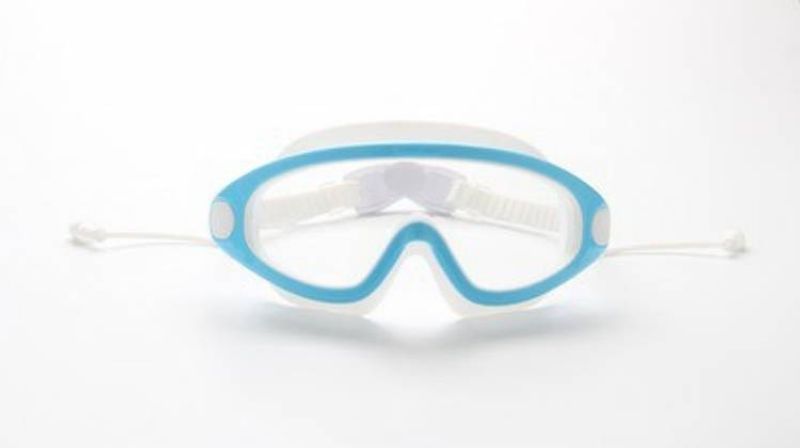 Swimming goggles Adult large frame electroplated waterproof and anti-fog one-piece earplugs Large vision protective swimming goggles for men and women_voghion.com