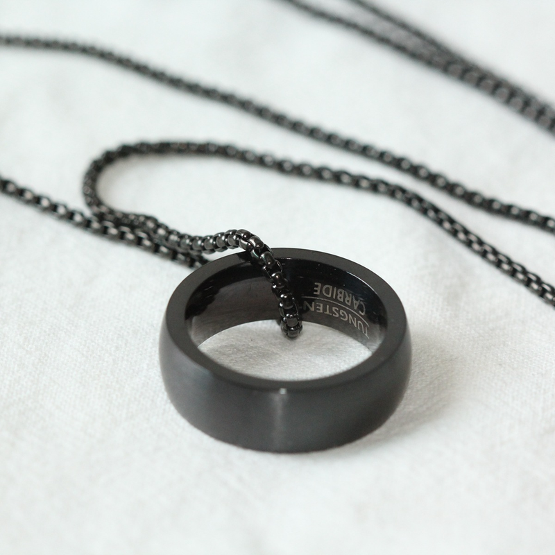 Klassische All-in-One-Pulloverkette für Herren, Perlenkette, vegetarischer Ringanhänger, Edelstahlhalskette, notwendig für modische Männer_voghion.com