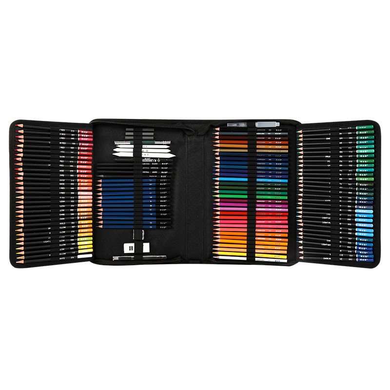 H&B 182-Piece Colored Pencils Set For Drawing, Sketching & Coloring – Water-Soluble & Oil-Based, Vibrant Colors, Premium Wooden Case_voghion.com