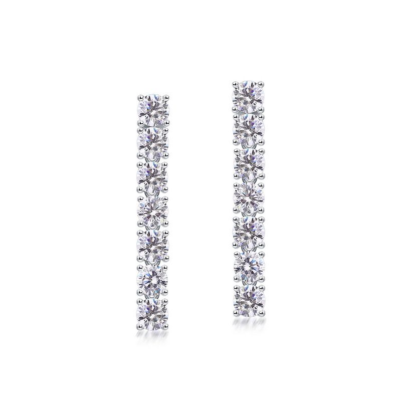 Moissanite Lange Ohrringe S925 Silber Quaste Diamant Ohrringe Ohr Draht Mode High-End Ins_voghion.com