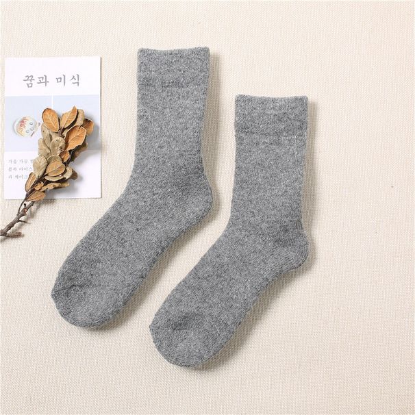 Wool socks Women's mid-tube socks with extra thick fleece warm loop socks Extra thick men's cotton socks wool_voghion.com