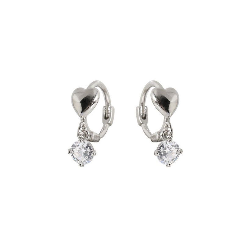 Strling Sir VENUS moda circón con incrustaciones Lov oreja hebilla Ladis Swt Hart pendientes de aro para la oreja Jwlry anillos de regalo_voghion.com