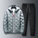 Dreiteiliges Set: Winterjacke mit Kapuze, Daunenjacke und Baumwollhose, Herren-Baumwollhose und Weste_voghion.com