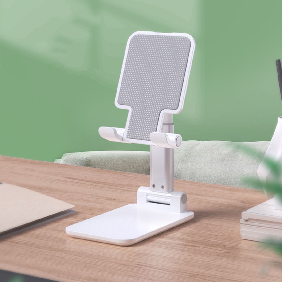 Kunjiuyou Raccoglitore per telefono retrattile pieghevole con supporto robusto e regolabile in altezza in ABS per la casa-Stile nero A_voghion.com