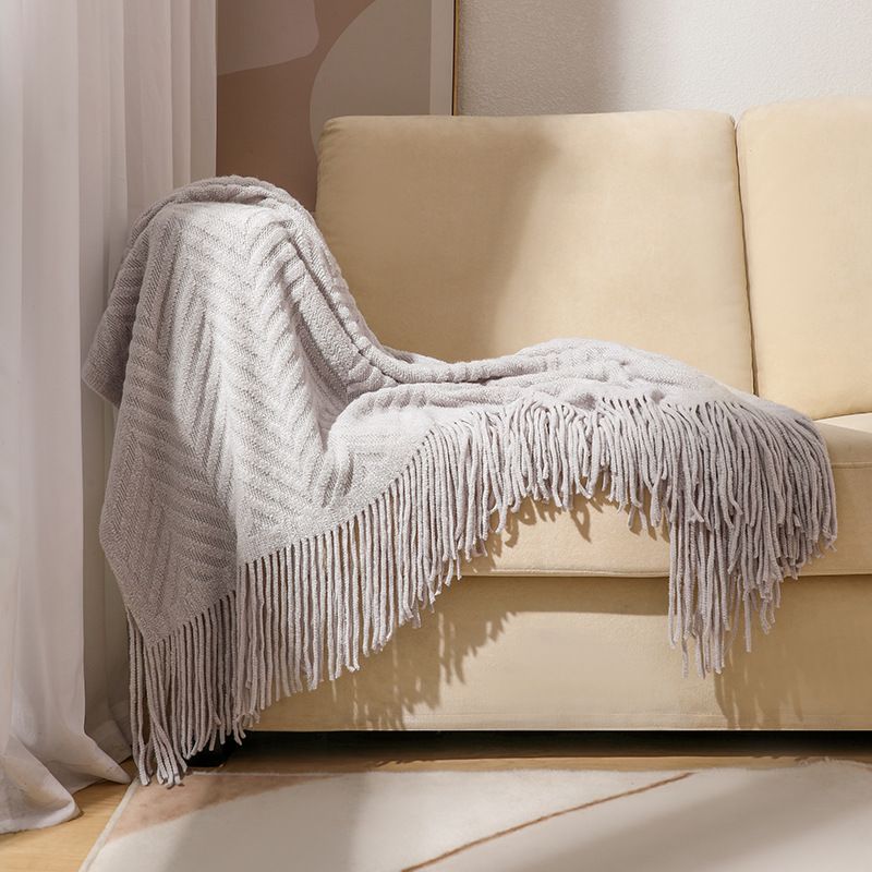 INS Nordic Tassel Gebreide Kantoor Nap Airconditioning Bankhoes Sjaal Kleine Deken Bed Eindhanddoek_voghion.com