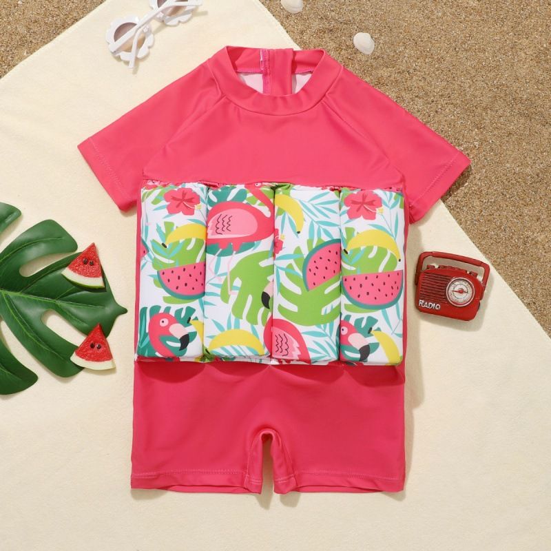 Mother Kids Buoyancy Swimsuit Infant Toddler Cute One Piece Swimsuit Baby Girl Floating Zipper Vest Swimsuit_voghion.com