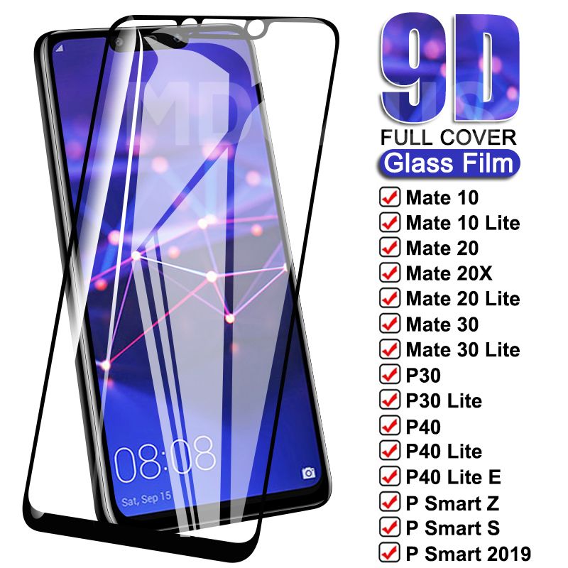 9D Full Protection Glass For Huawei Mate 30 20 10 Lite 20X Tempered Screen Protector P30 P40 Lite E P Smart Z S 2019 2021 Glass_voghion.com