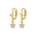 S925 Sterling Silver Fashion Diamond-Studded Pendant Earrings High-End Micro-Inlaid Simple Five-Pointed Star Short_voghion.com