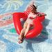 Heart-Shaped Ring Inflatable Float Bed Supplies Toy Small Heart Swimming Pool Bubble PVC Water Use_voghion.com