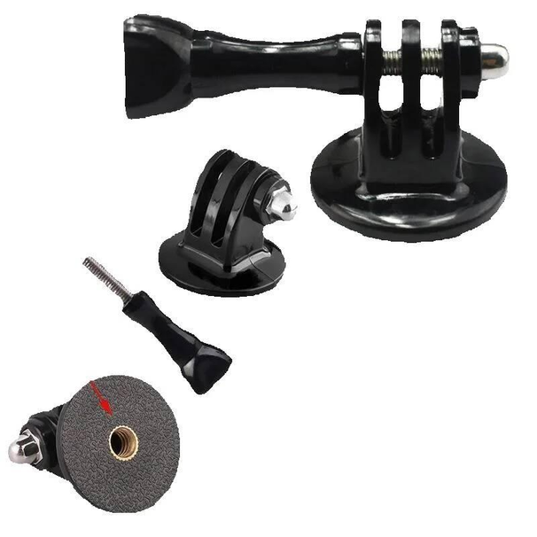 Adaptador de montaje de interfaz de base de trípode de 1/4" con cabezal fijo para cámara deportiva GoPro DJI Action_voghion.com