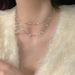 Sparkling double-layer metal necklace for women, summer choker, temperament necklace, light luxury, niche clavicle chain_voghion.com