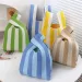 Reusable Wrist Handbag Strip Fem Shopping Large Capacity Knitted Bucket Bag Y241106_voghion.com
