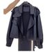Damenbekleidung Herbst und Winter Hübsche Lose Retro Schwarze Lederjacke Weibliche Petite Jacke Retro_voghion.com