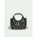 Borsa a tracolla singola alla moda con catena e occhielli, mini borsa da donna traforata_voghion.com