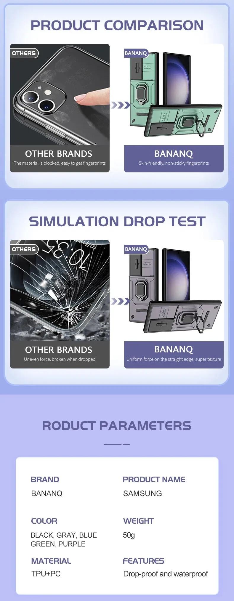 Bananq – coque de caméra à objectif coulissant, étui avec anneau Ultra magnétique pour Samsung A54 A34 A24 A14 A13 4G 5G M34 S24 S23 Plus_voghion.com