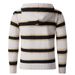 Men's Clothing Thick Knit Sweater Hoodie With Striped Color Block Design - Warm Winter Pullover (White Stripe, Black Stripe, Blue Stripe)_voghion.com