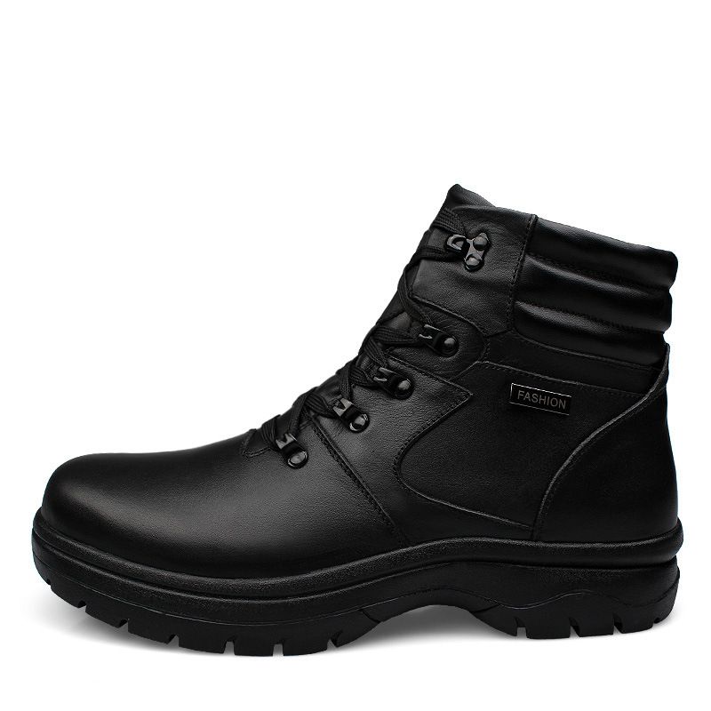 Men's Martin Boots Fleece Thermal Cotton Boots Casual High-top Tooling Boots Men's Boots Comfortable Large Size Shoes_voghion.com