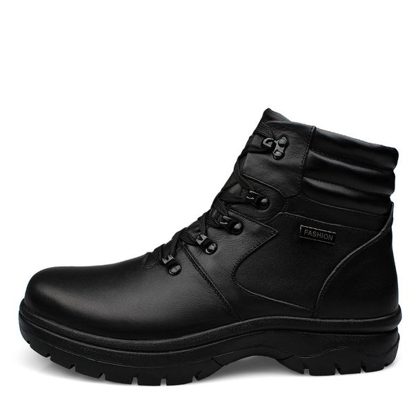 Men's Martin Boots Fleece Thermal Cotton Boots Casual High-top Tooling Boots Men's Boots Comfortable Large Size Shoes_voghion.com